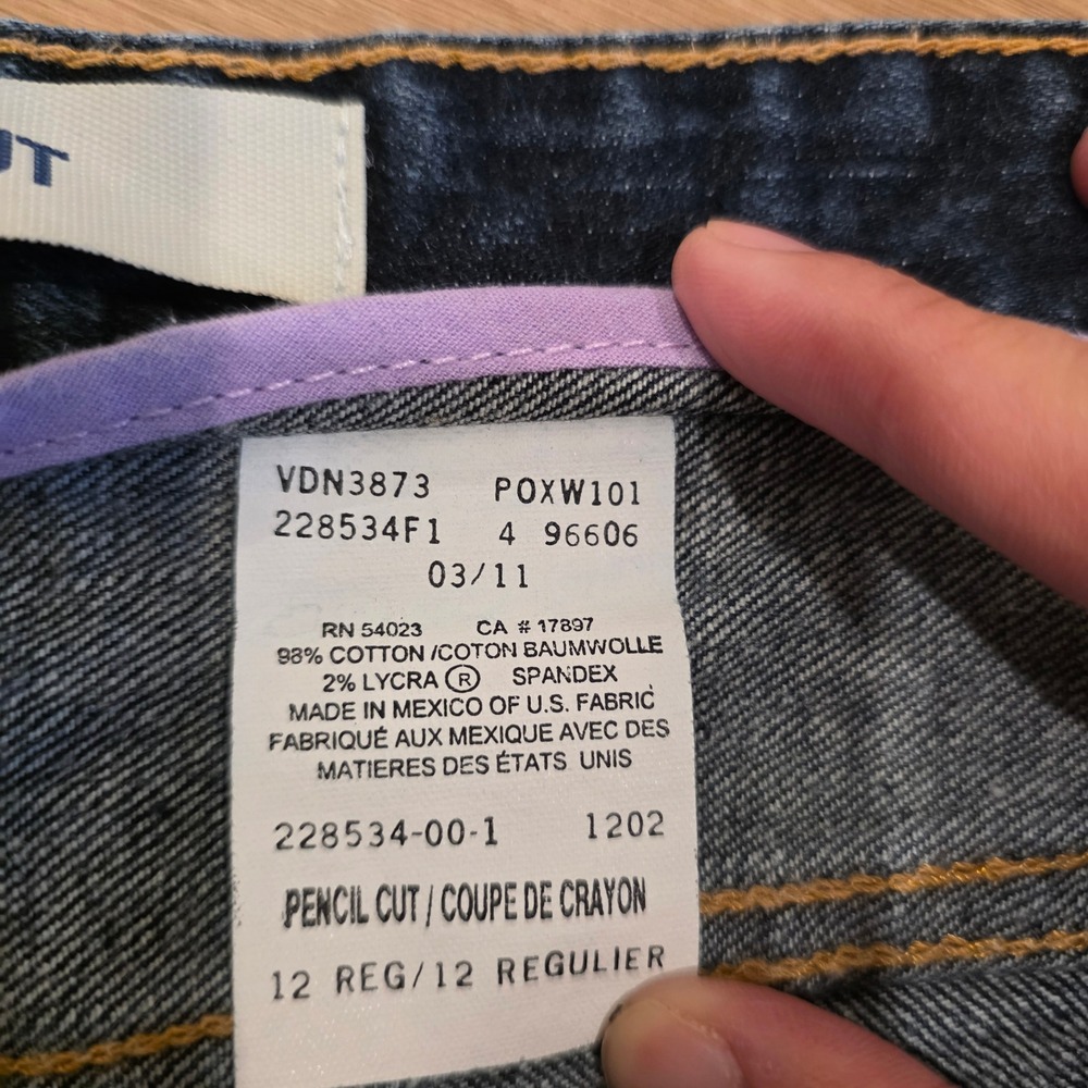 Gap Pencil Cut Stretch Jeans Womens 12 Reg Dark Wash Straight Leg Indigo Denim - Picture 3 of 10